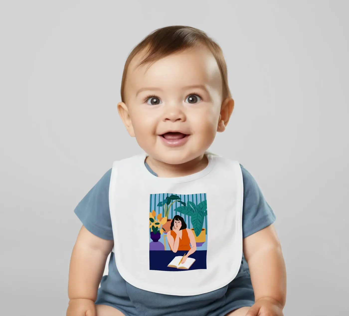 Midnight Study Session baby bib by Snow Mist