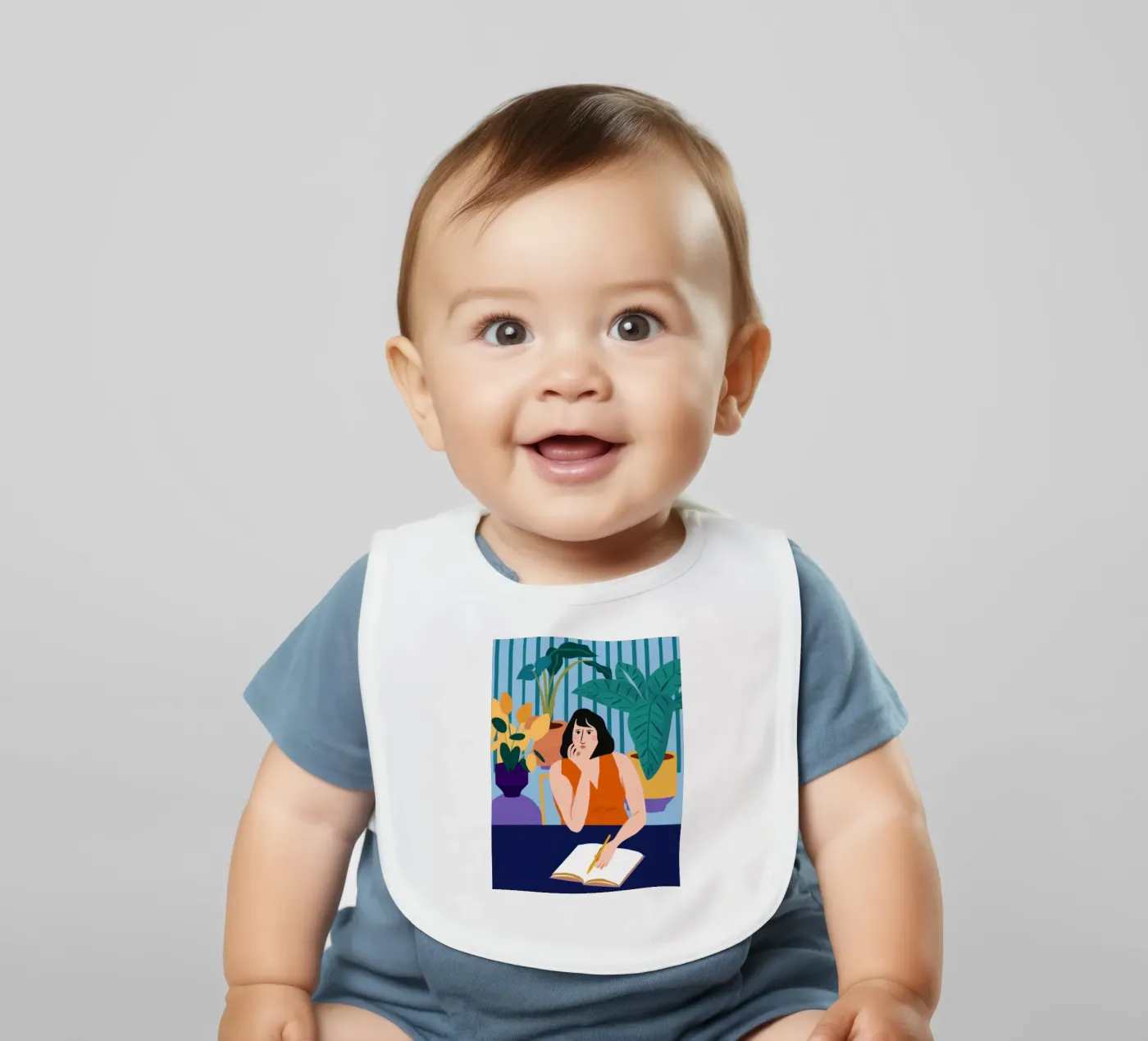 Midnight Study Session baby bib by Snow Mist