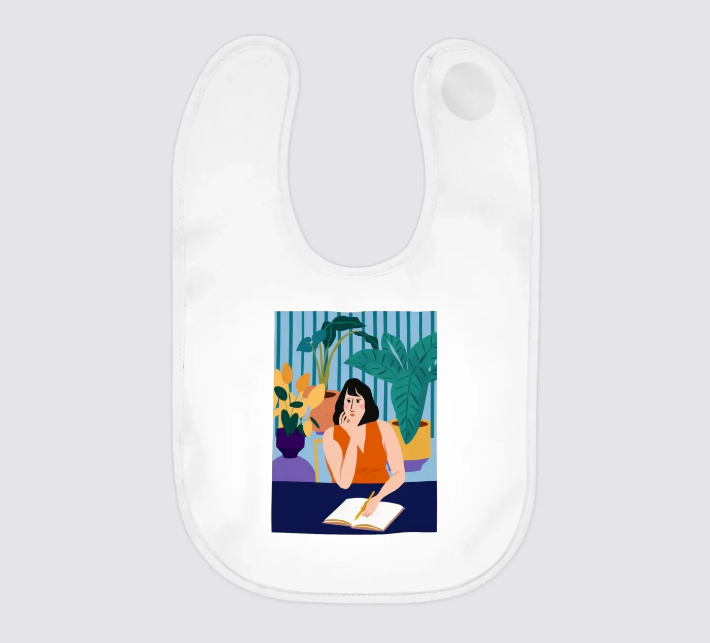 Midnight Study Session baby bib by Snow Mist