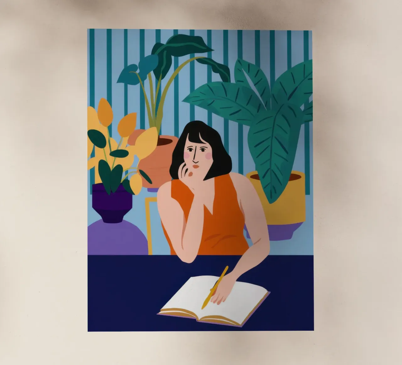 Studiezitting om middernacht backlit folie van Snow Mist