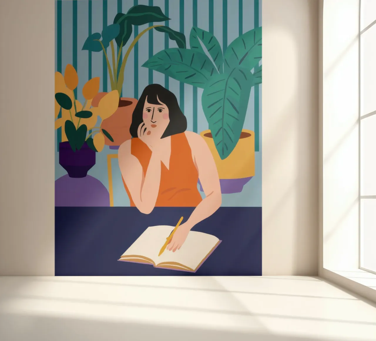 Studiezitting om middernacht fotobehang van Snow Mist