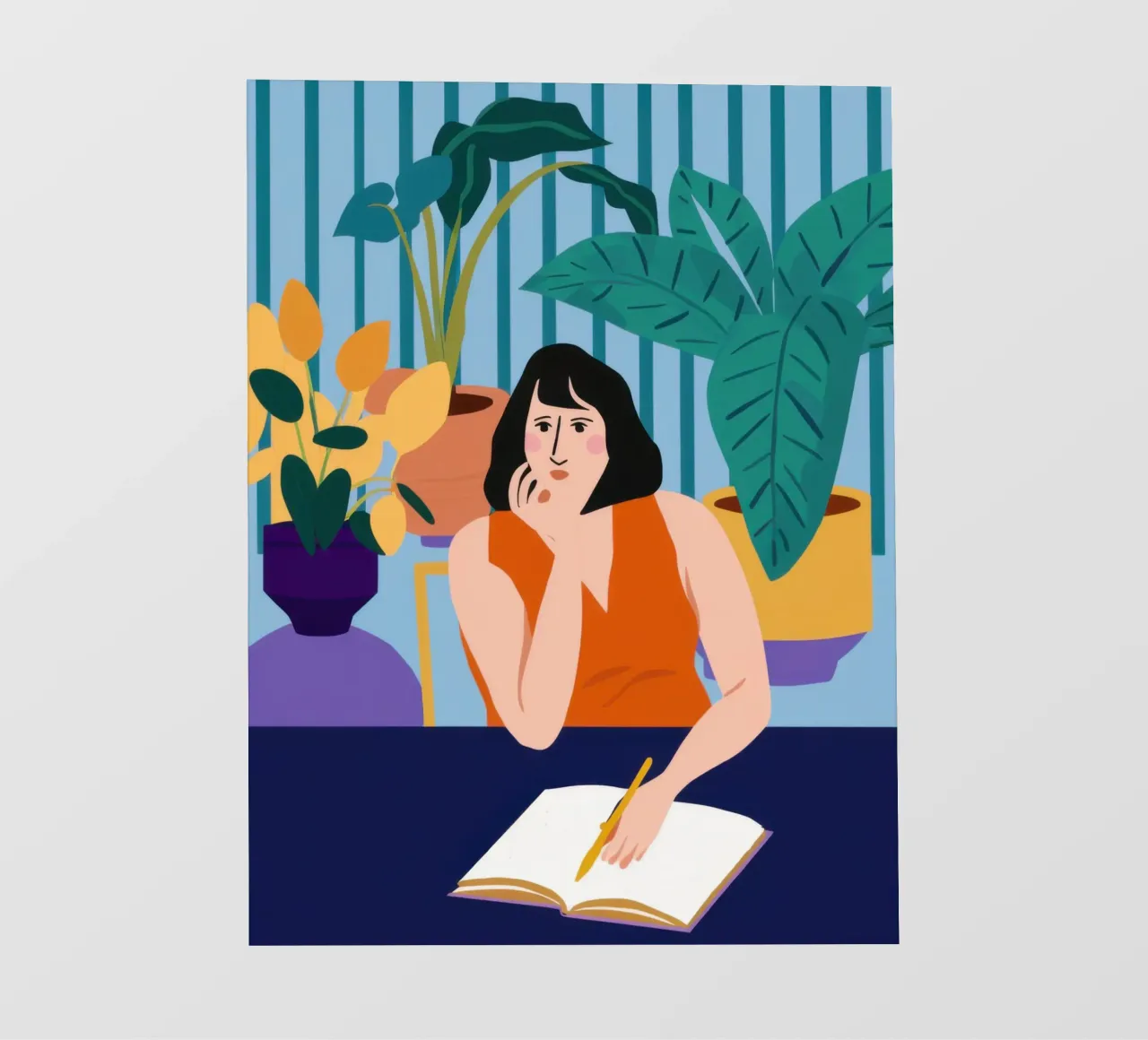 Studiezitting om middernacht fotobehang van Snow Mist