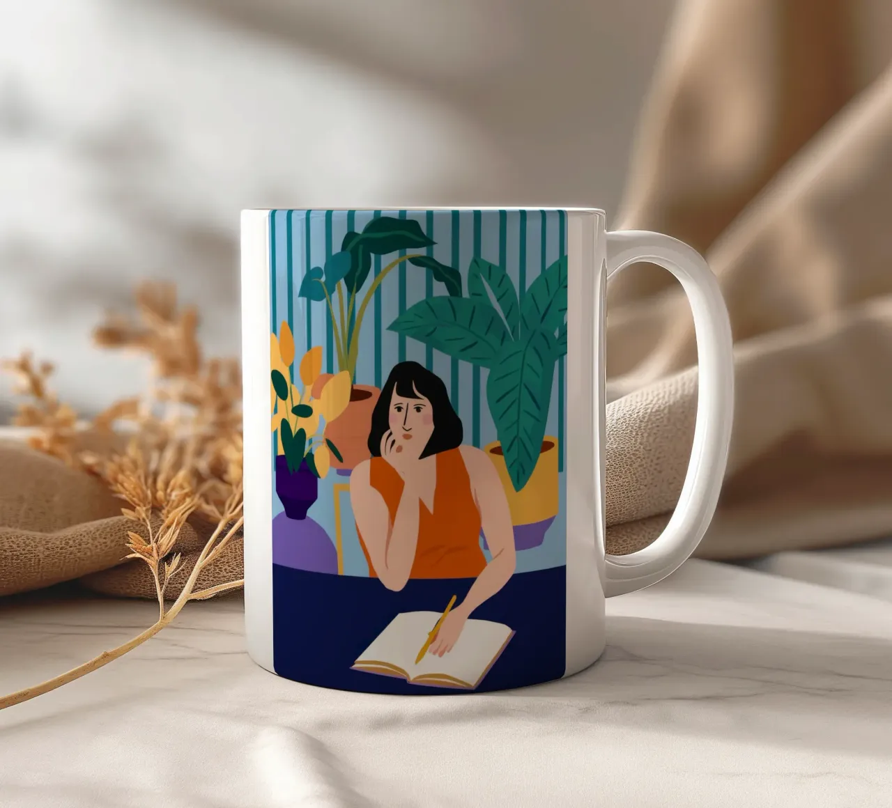 Sessione di studio di mezzanotte tazza in ceramica da Snow Mist
