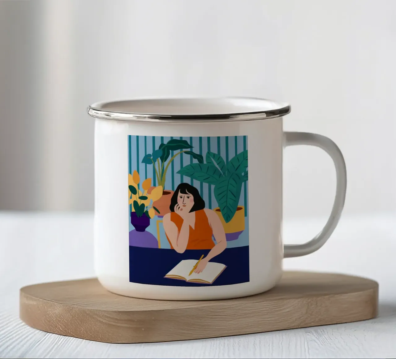 Sessione di studio di mezzanotte tazza in smalto da Snow Mist