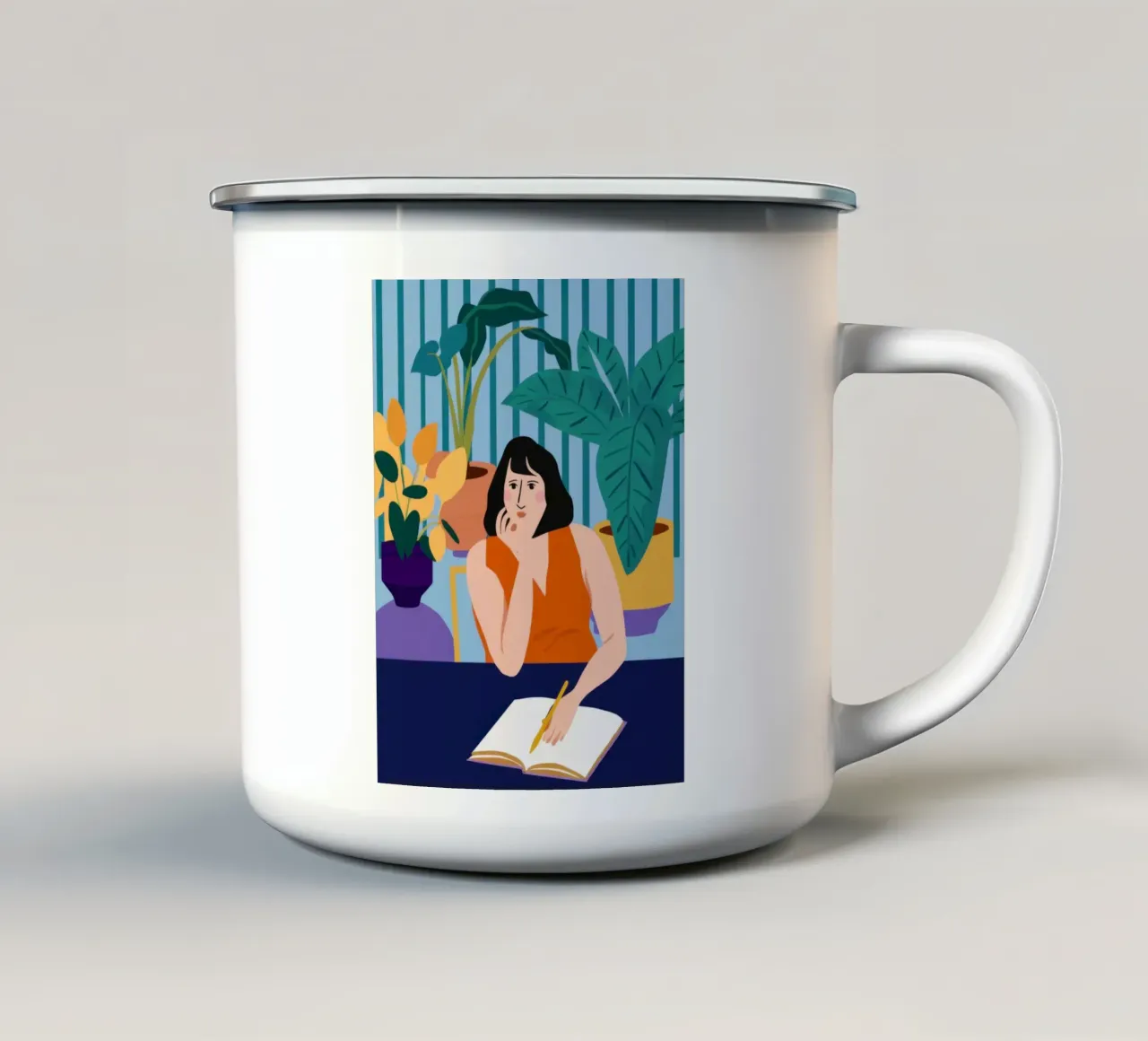 Sessione di studio di mezzanotte tazza in smalto da Snow Mist