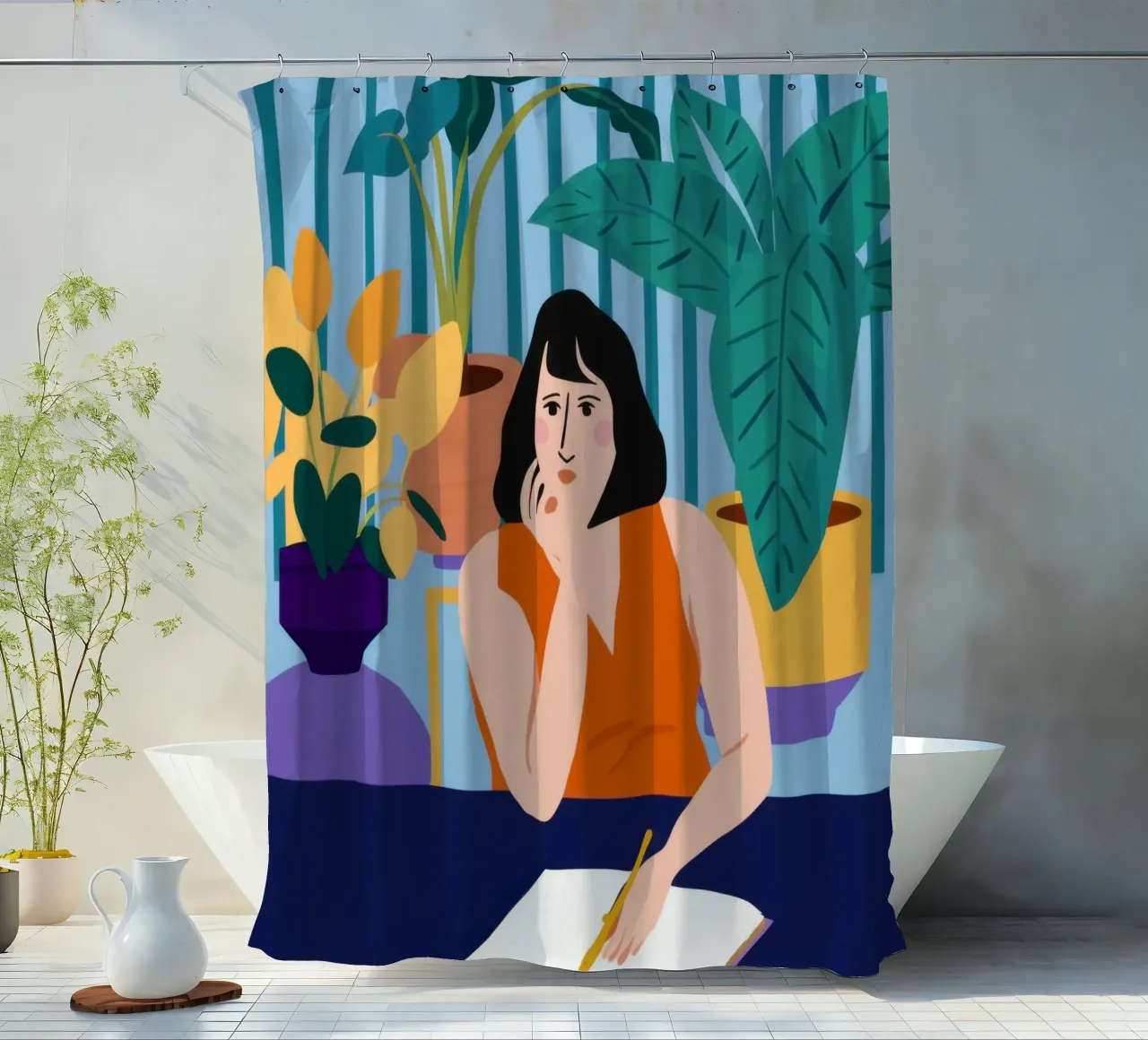 Midnight Study Session Duschvorhang von Snow Mist