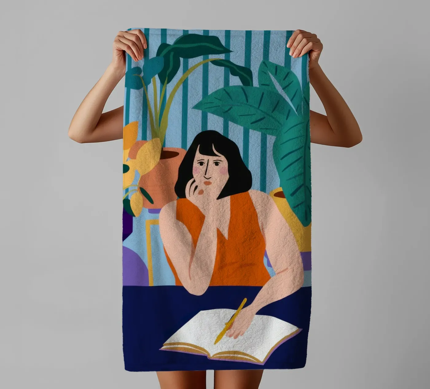 Midnight Study Session towel by Snow Mist