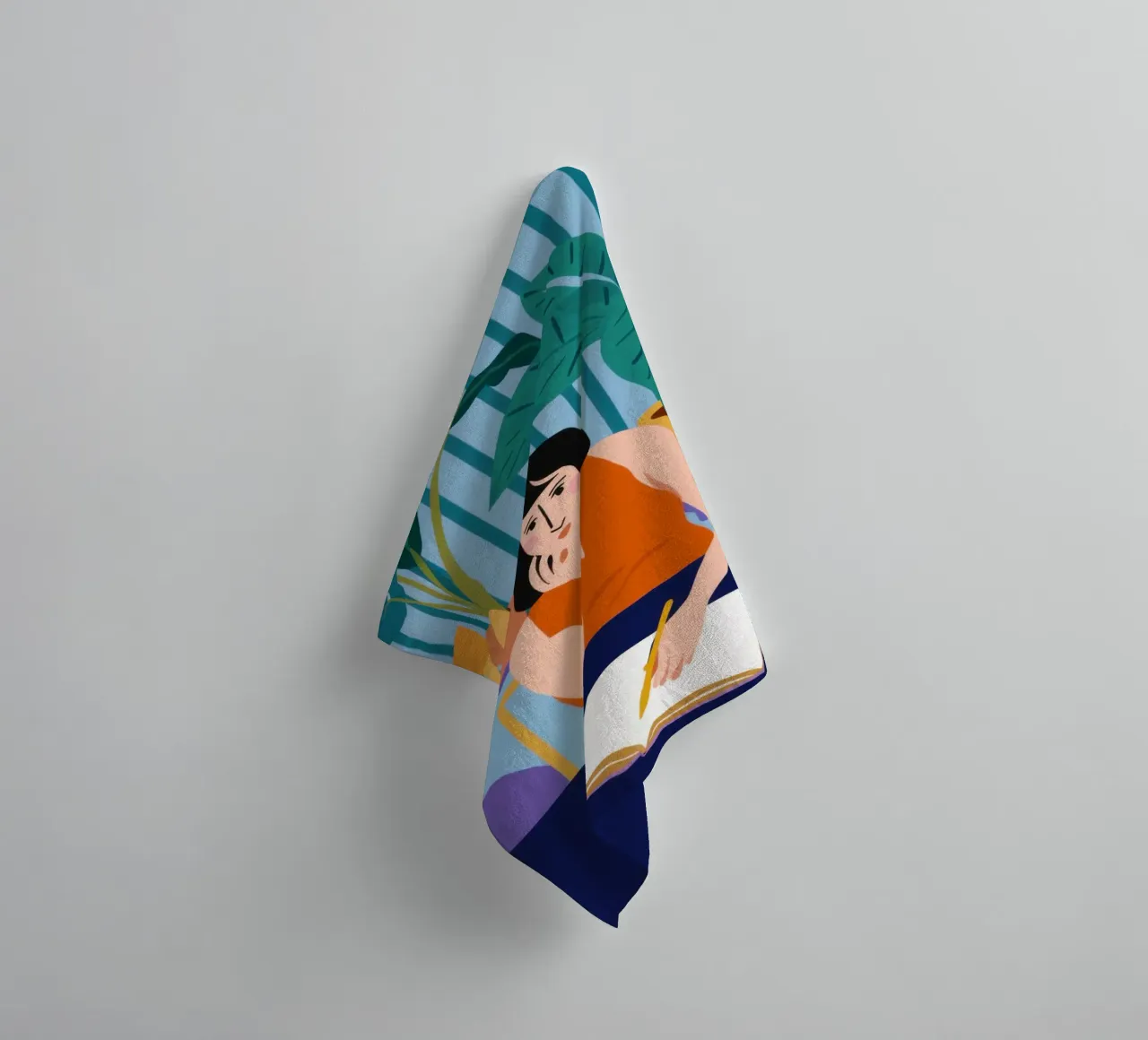 Studiezitting om middernacht badhanddoek van Snow Mist