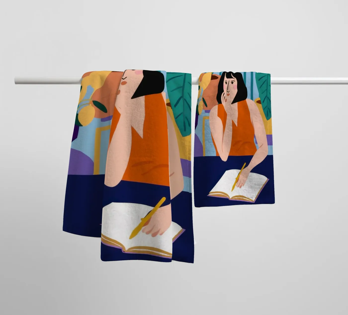 Midnight Study Session towel by Snow Mist