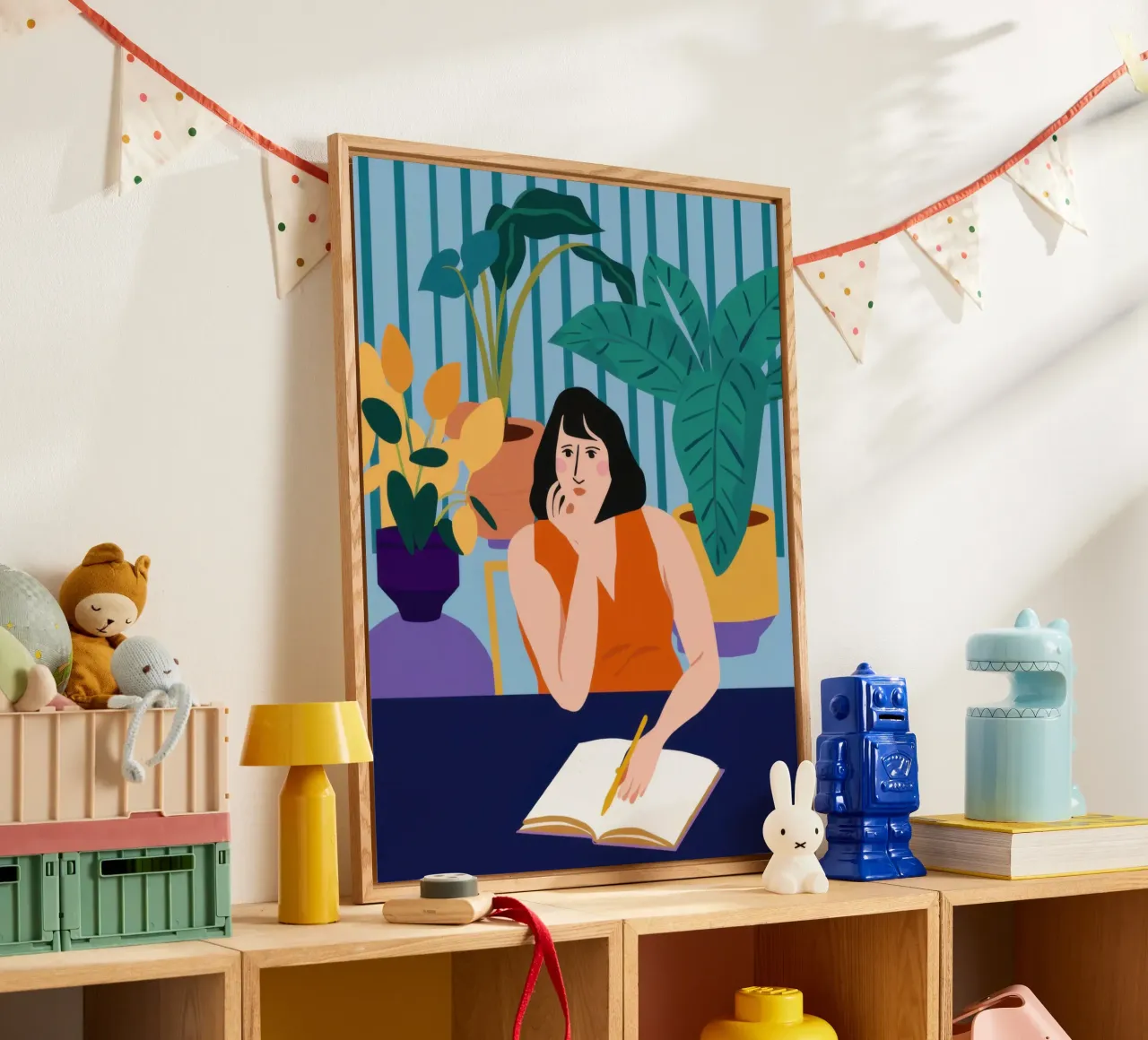 Studiezitting om middernacht acryl van Snow Mist