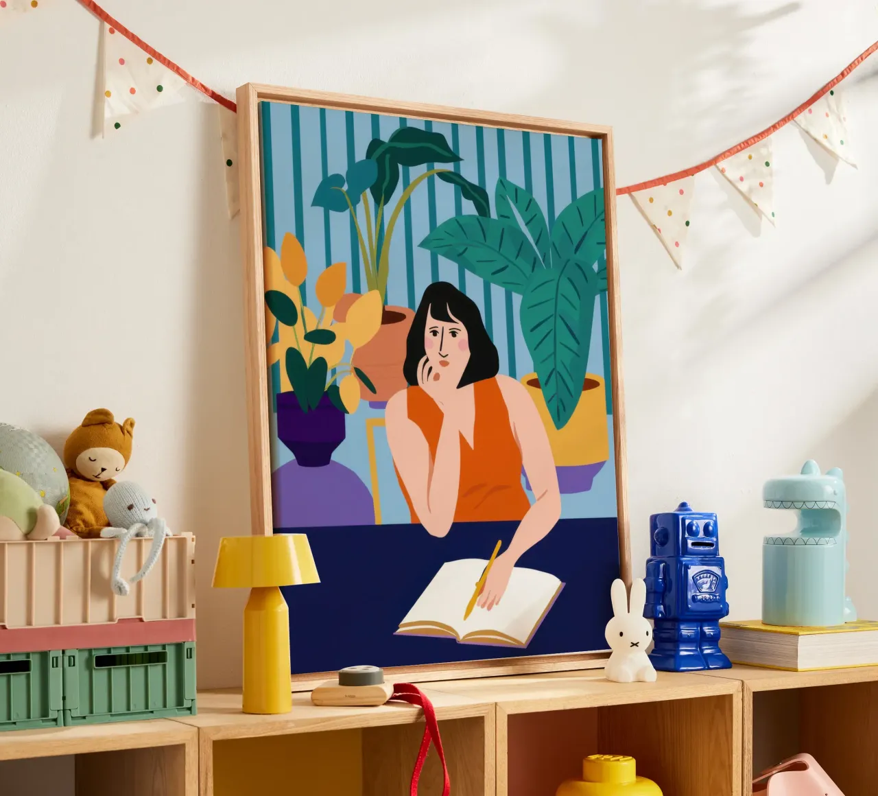 Midnight Study Session canvas van Snow Mist