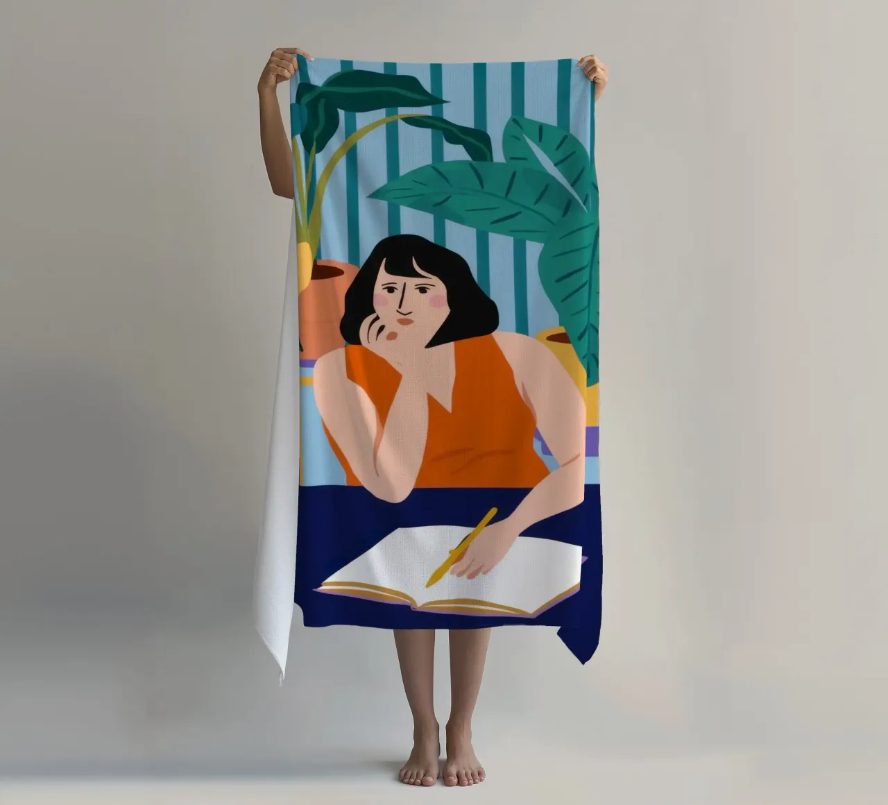 Mitternächtliche Studiensitzung Strandtuch von Snow Mist