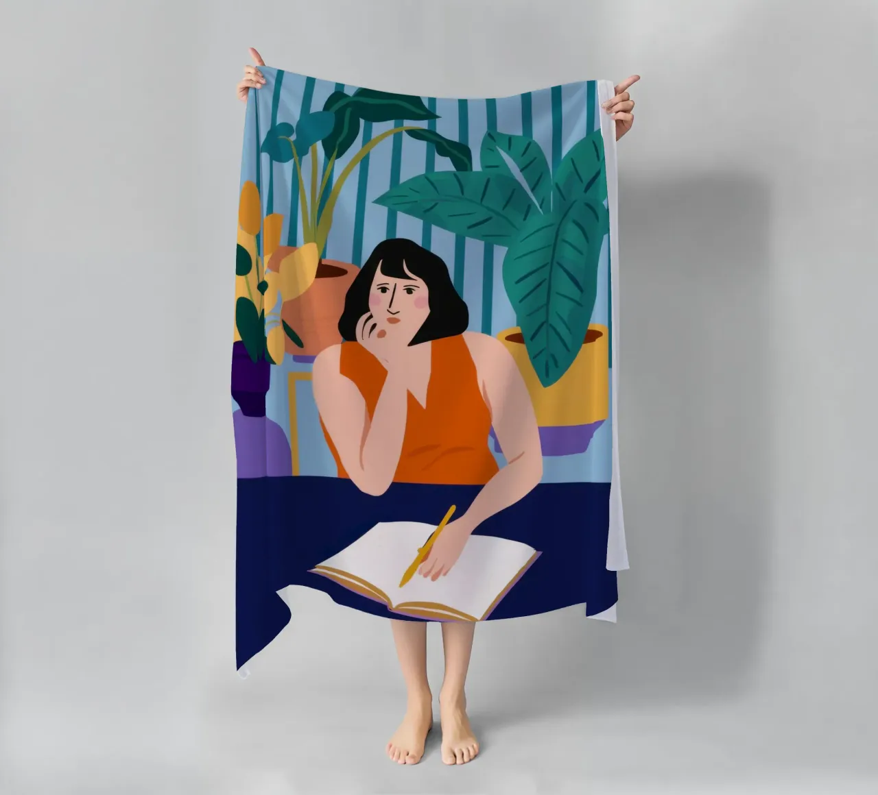 Mitternächtliche Studiensitzung Strandtuch von Snow Mist