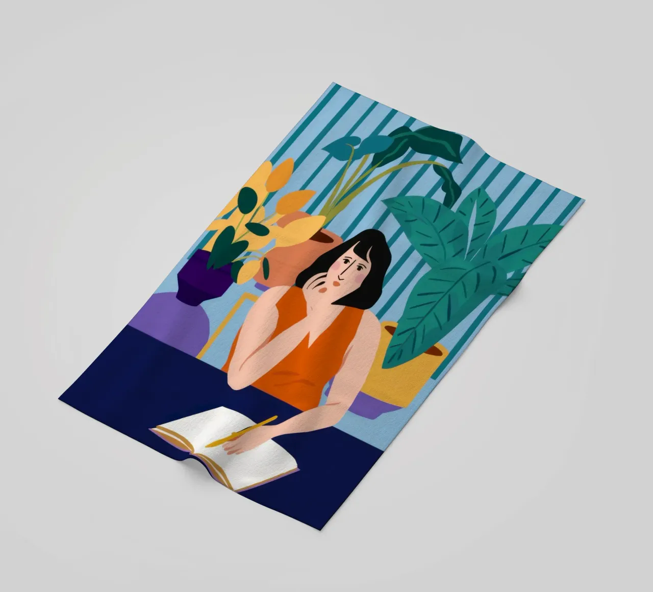 Mitternächtliche Studiensitzung Strandtuch von Snow Mist