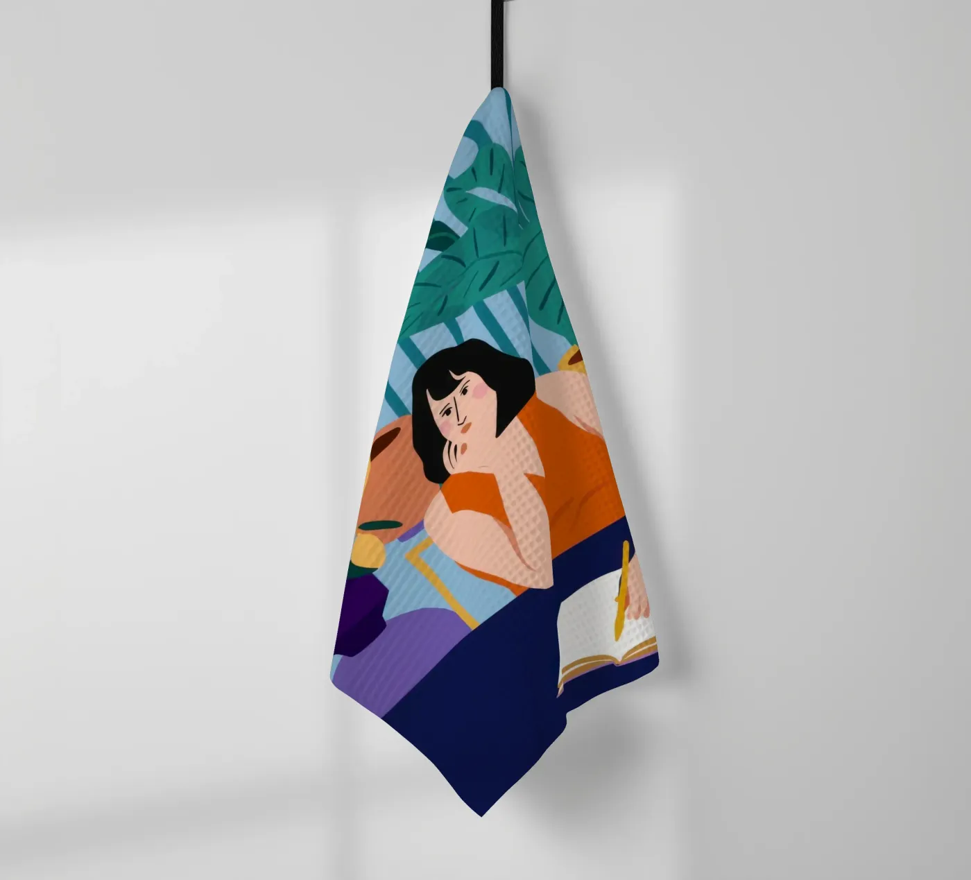 Midnight Study Session tea towel by Snow Mist