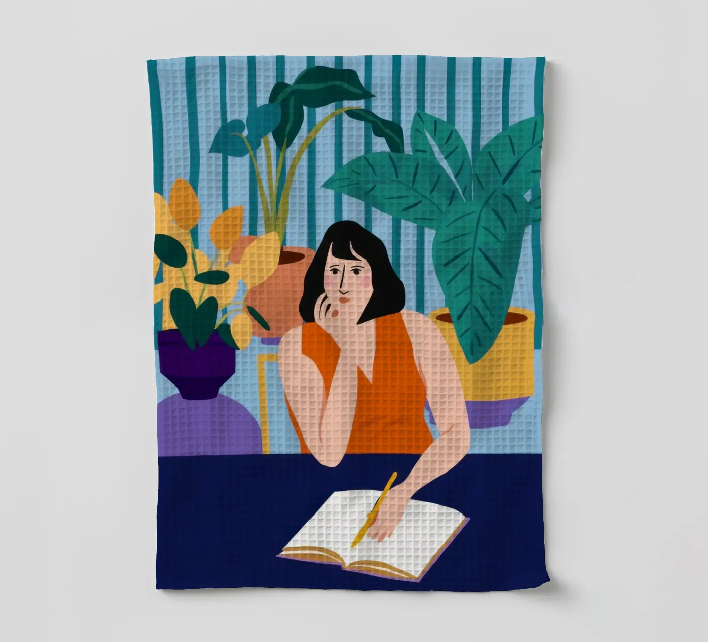 Midnight Study Session tea towel by Snow Mist