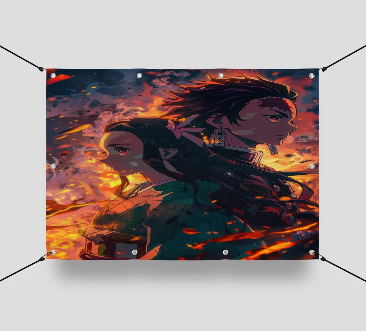 Tanjiro e Nezuko - Uccisore di demoni telo in pvc da Junior Harrington