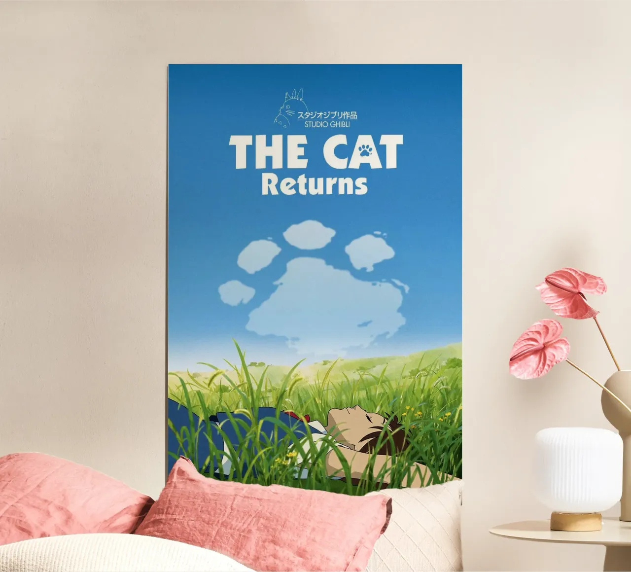 The Cat Returns Studio Ghibli Japanaese Animated Movie poster with aluminum frame by Junior Harrington