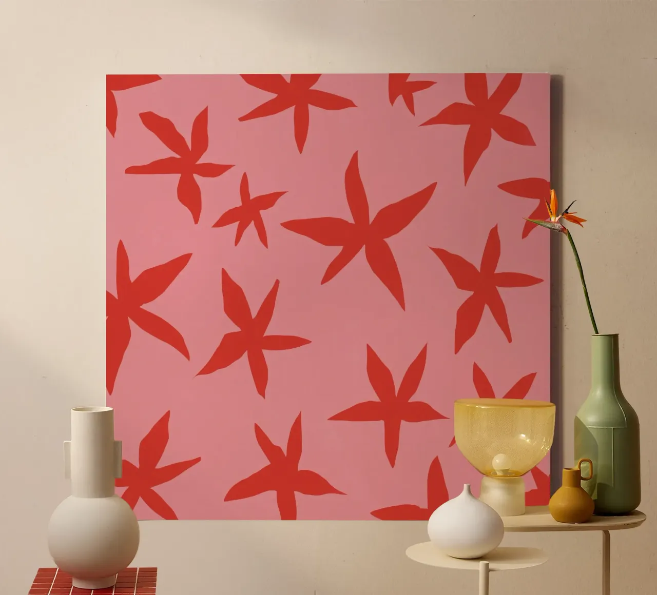 Botanical pattern 17 canvas with Floater frame by Little Dean