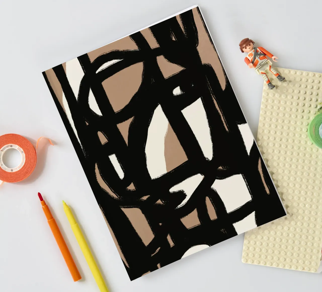Bold line abstract 06 notebook by Little Dean