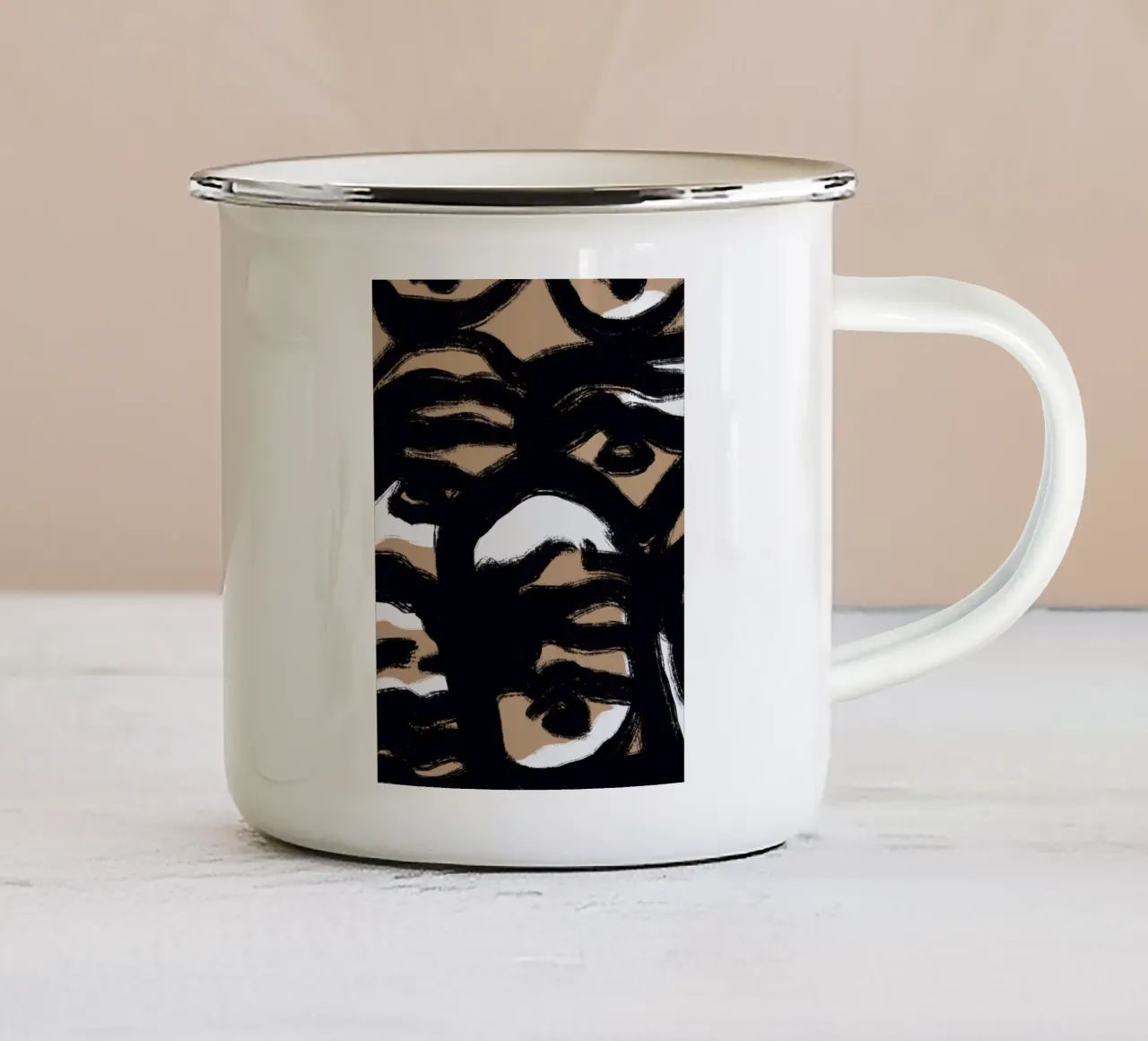 Linea astratta in grassetto 07 tazza in smalto da Little Dean