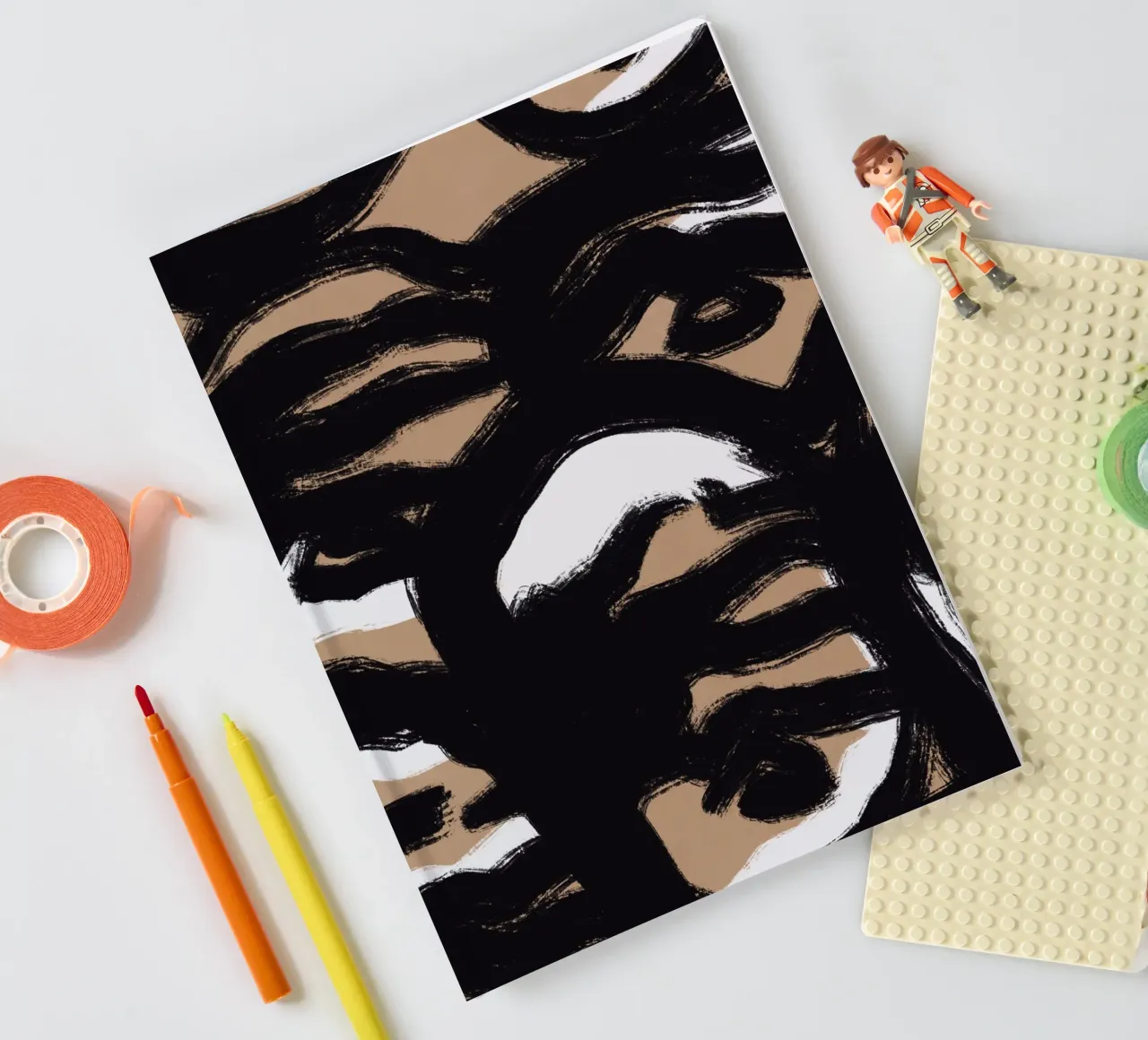 Bold line abstract 07 notebook by Little Dean