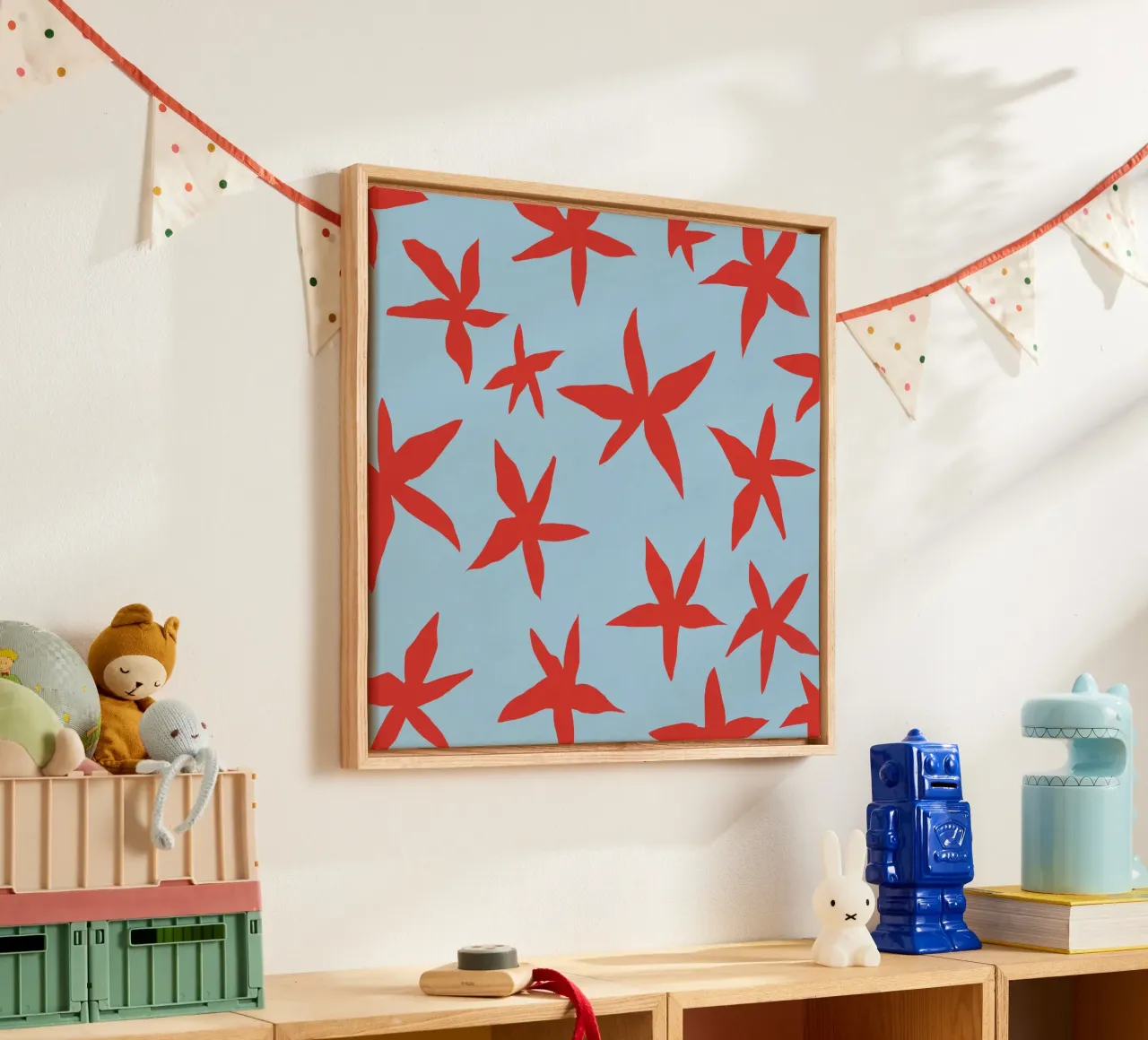 Botanical pattern 18 canvas with Floater frame by Little Dean