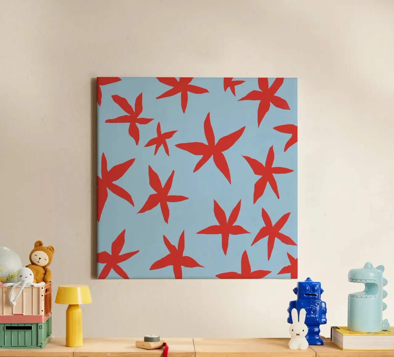 Botanical pattern 18 canvas with Floater frame by Little Dean