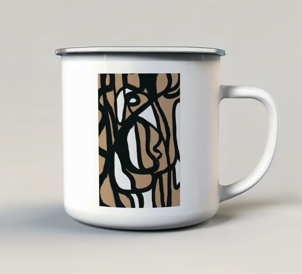 Linea astratta in grassetto 09 tazza in smalto da Little Dean