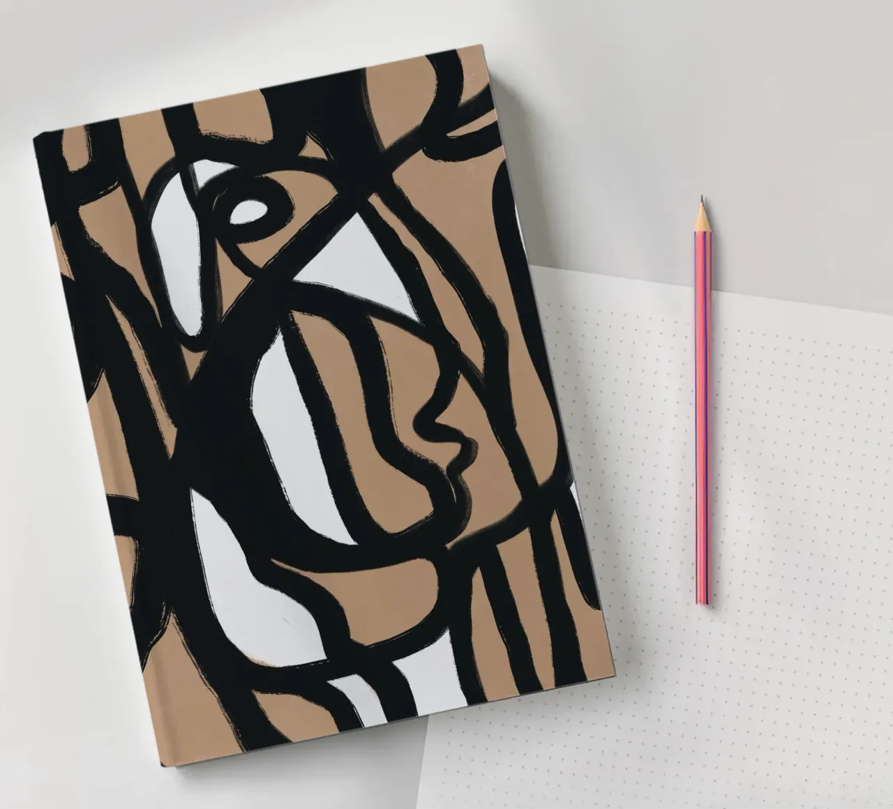Bold line abstract 09 notebook by Little Dean
