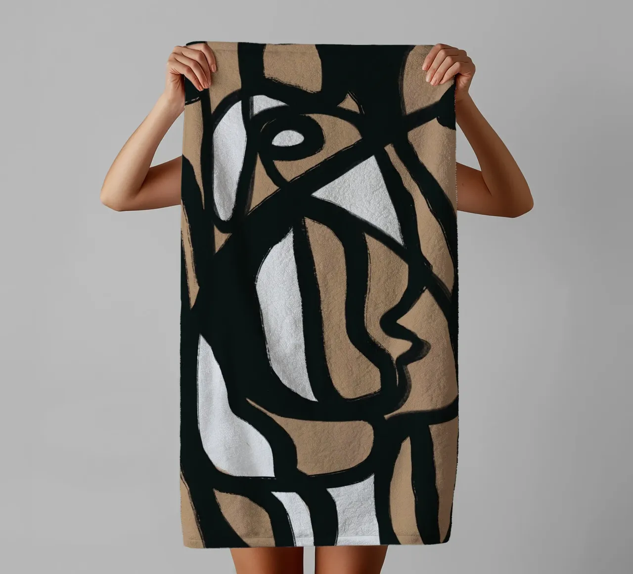 Bold line abstract 09 towel by Little Dean