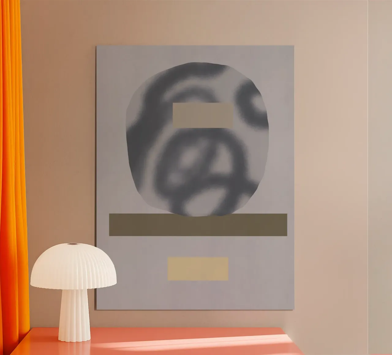 Sfumature di grigio geometrico 05 poster con telaio in alluminio da Little Dean
