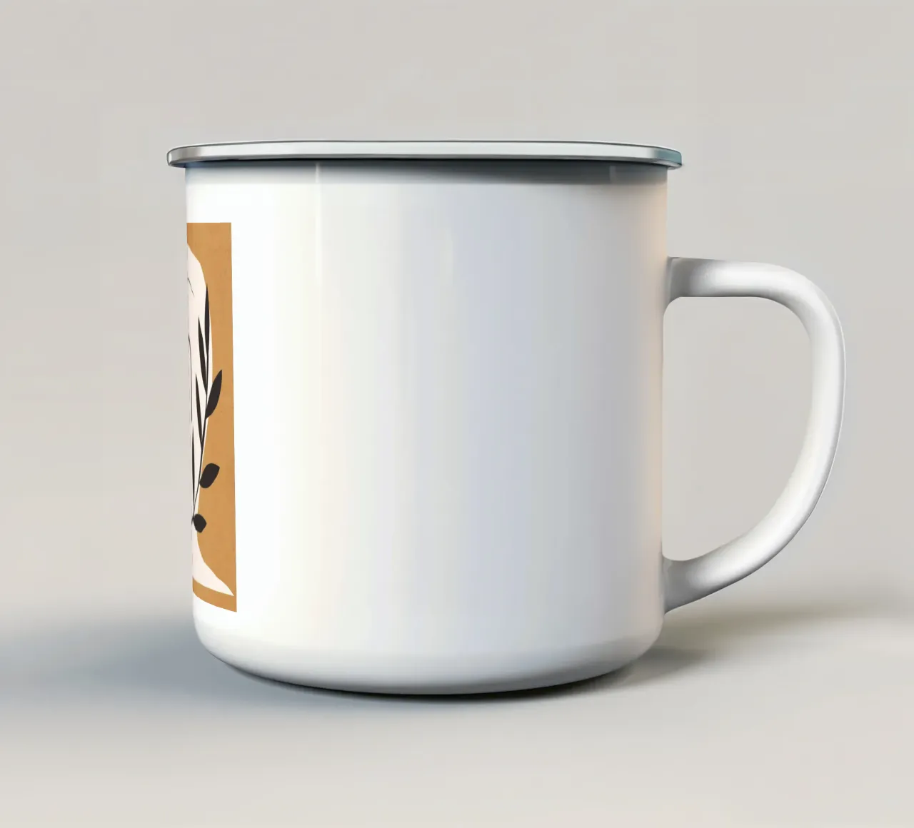 Abstract Minimal Art Gezicht 6a emaille mok van ThingDesign