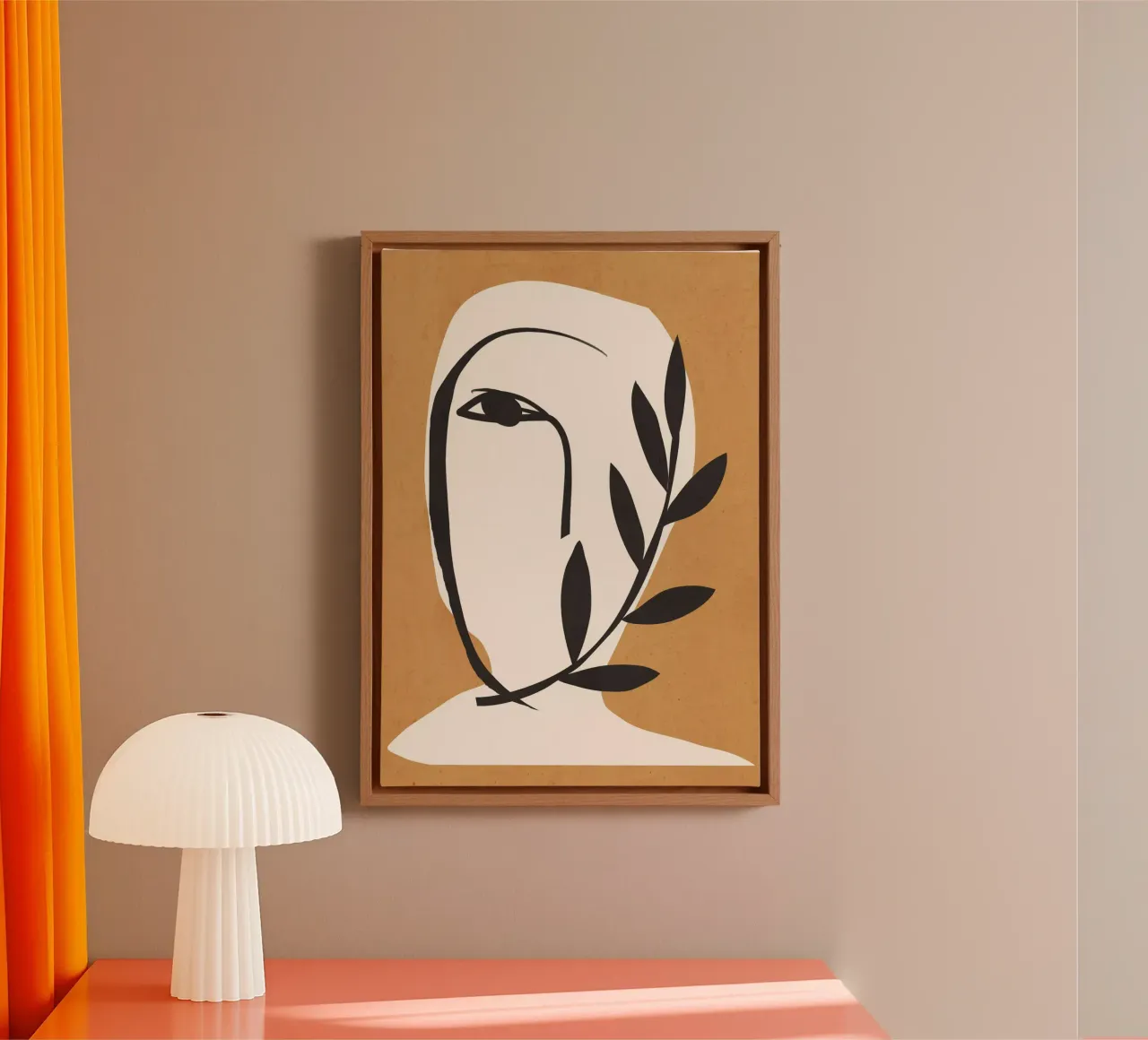 Abstract Minimal Art Face 6a canvas by ThingDesign