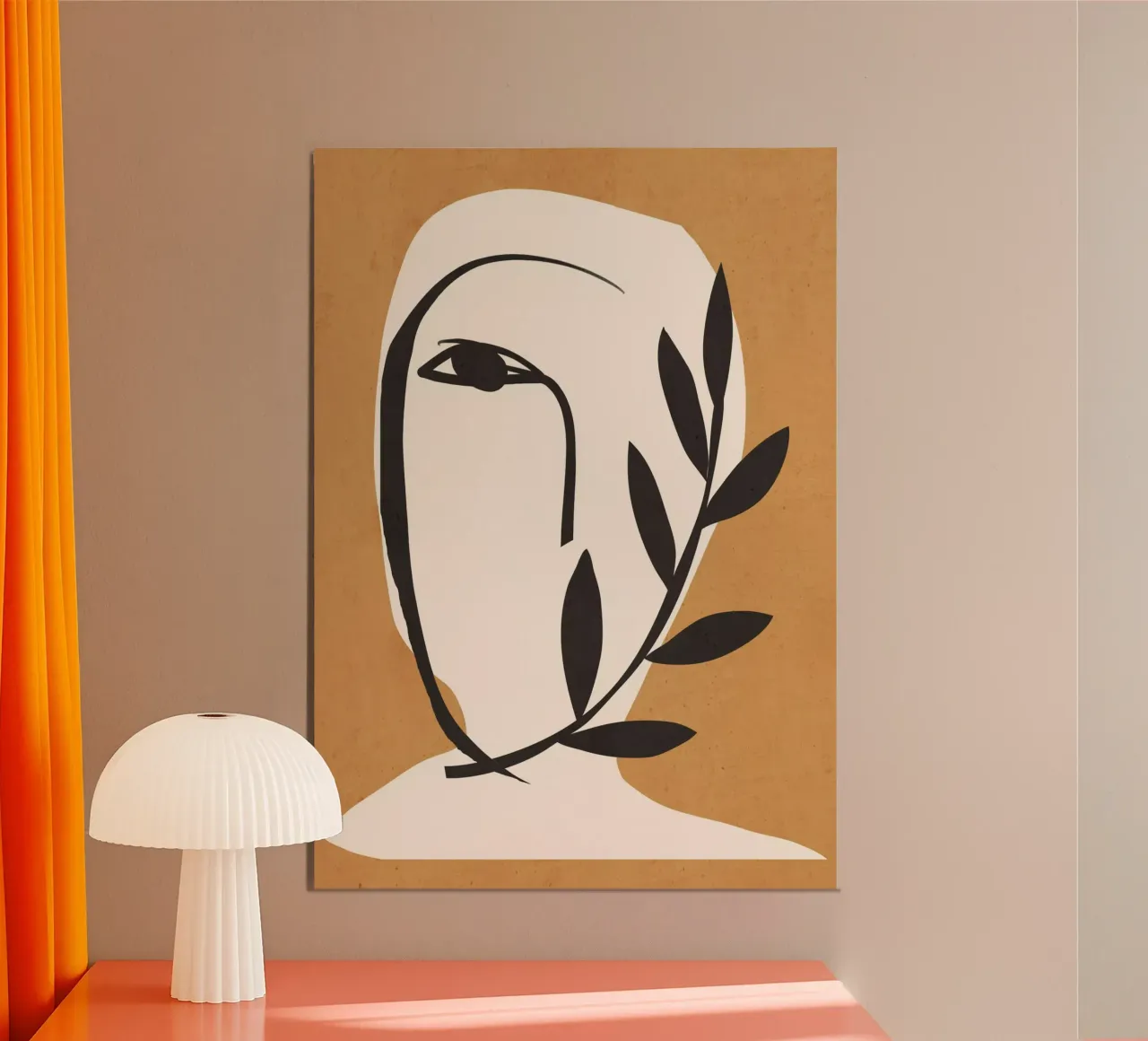 Abstract Minimal Art Face 6a poster with aluminum frame by ThingDesign