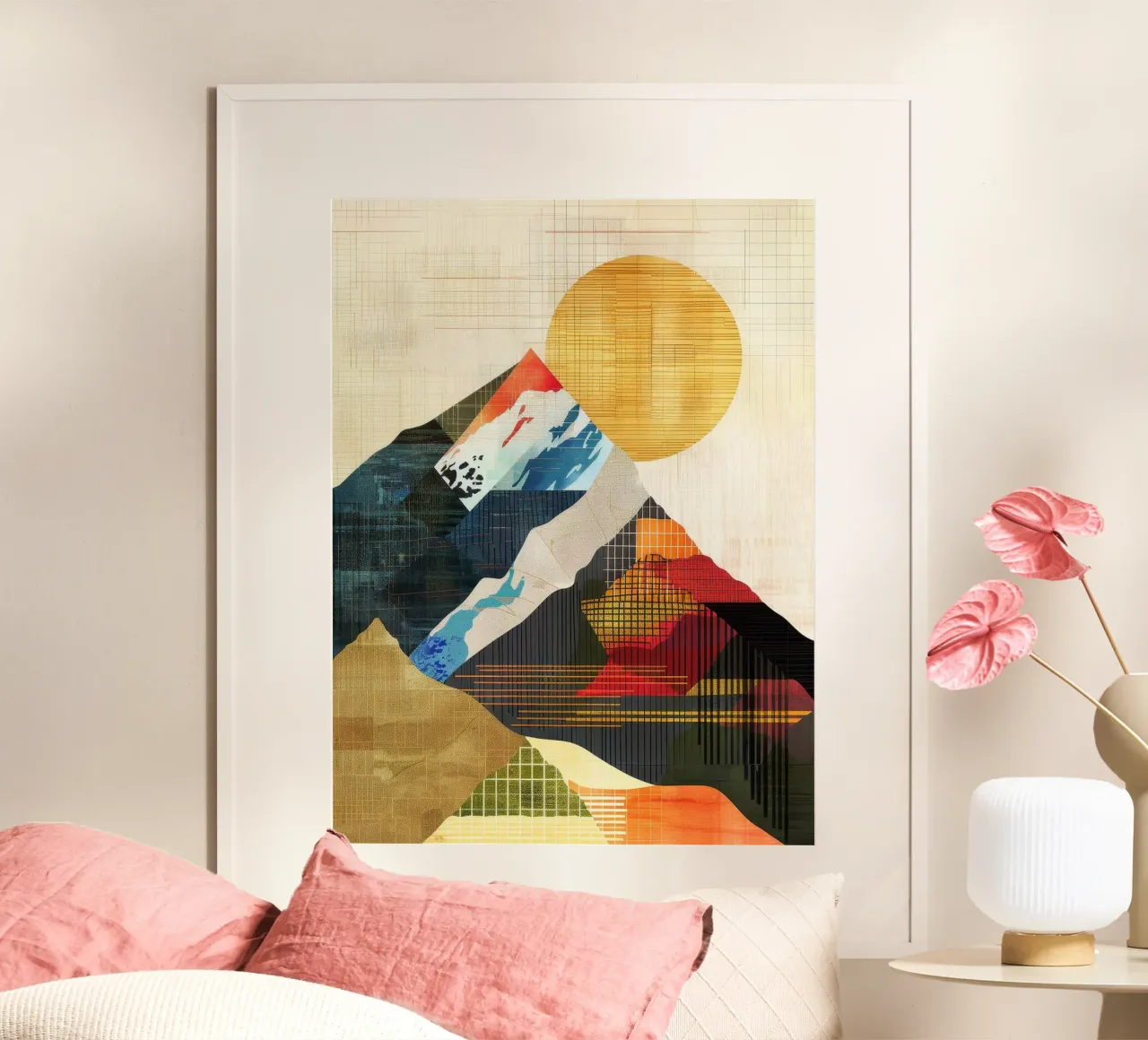 Elevazione illuminata dal sole poster con telaio in legno da June Jordan