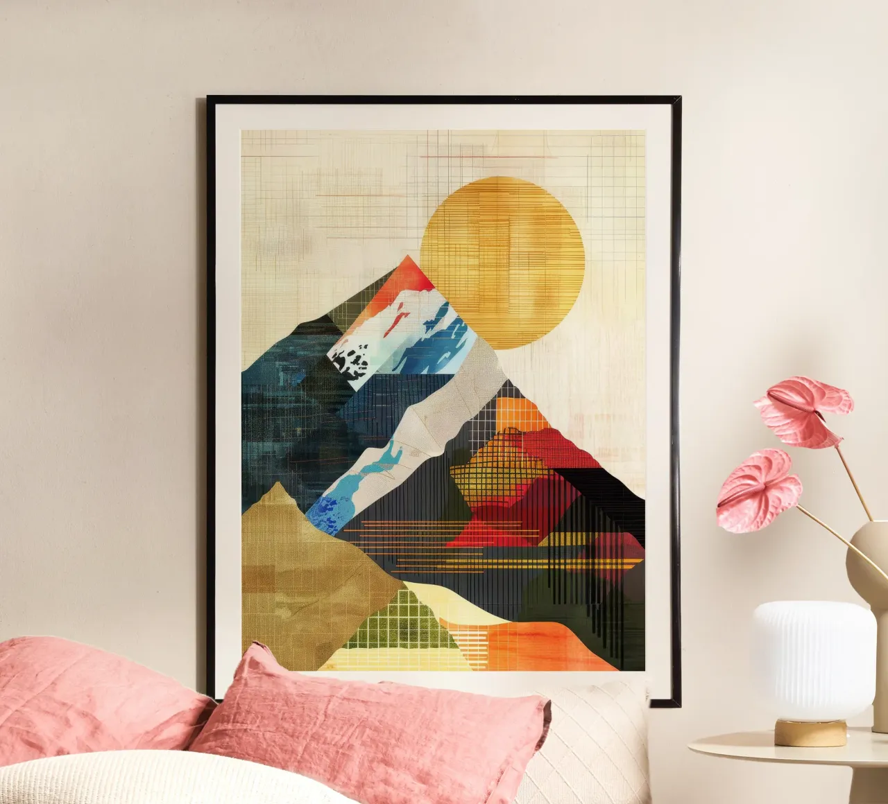Elevazione illuminata dal sole poster con telaio in legno da June Jordan