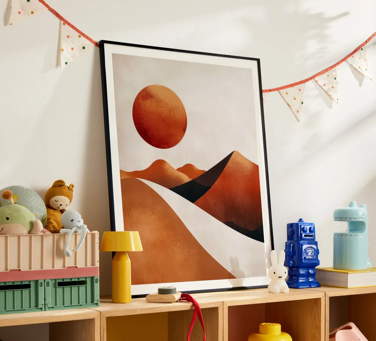 Mirage al tramonto poster con telaio in plastica da June Jordan