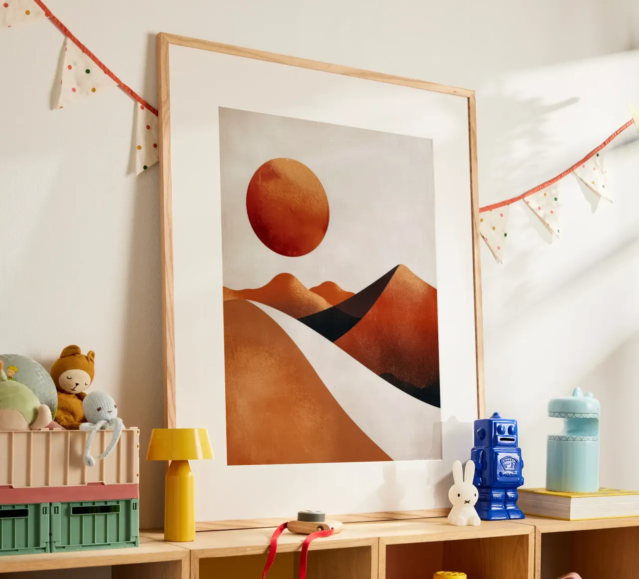 Mirage al tramonto poster con telaio in plastica da June Jordan