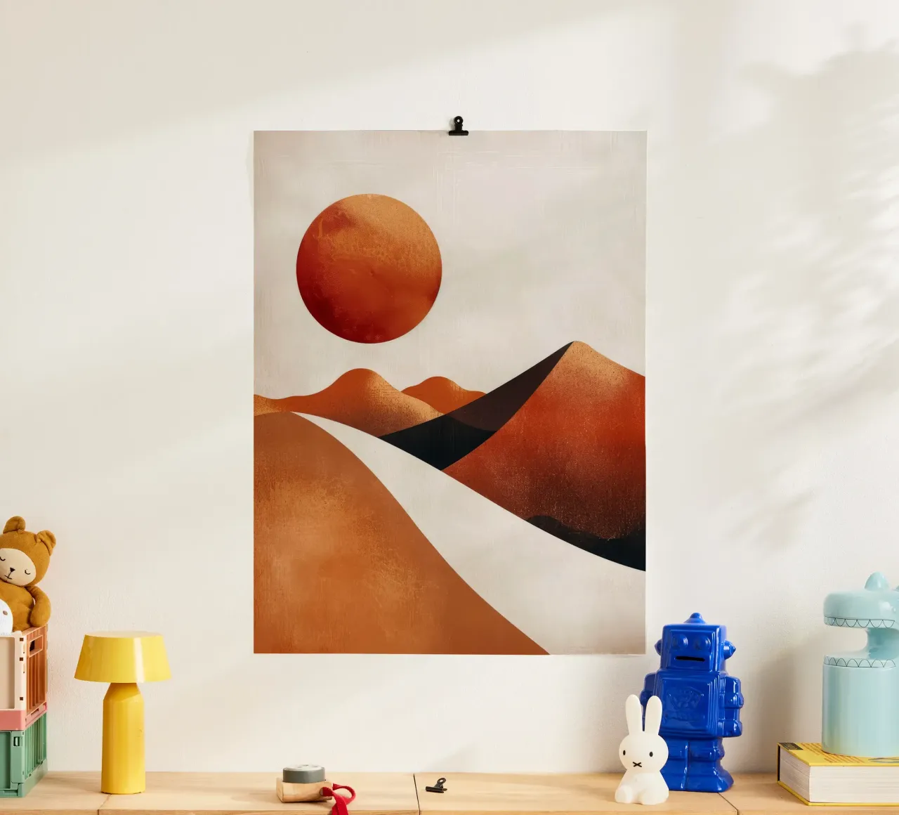 Mirage al tramonto poster con telaio in plastica da June Jordan