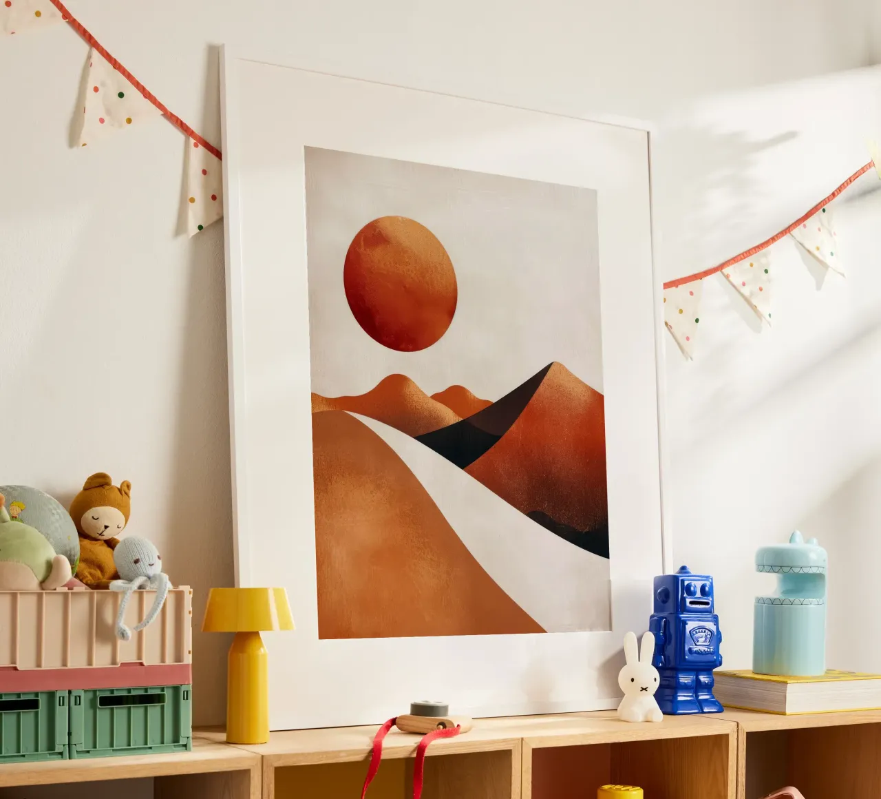 Mirage al tramonto poster con telaio in plastica da June Jordan