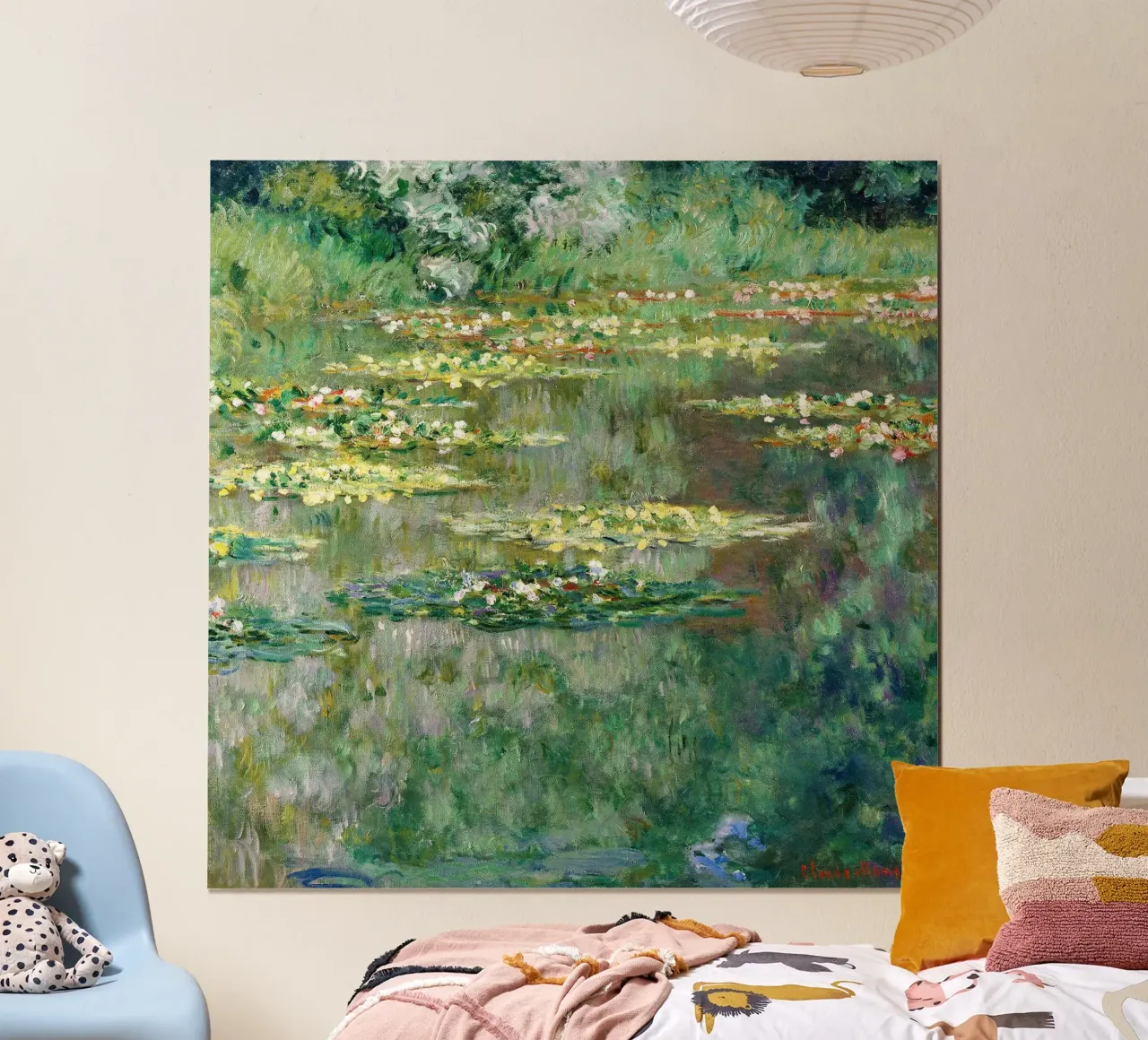 Stagno delle ninfee II poster con telaio in plastica da June Jordan