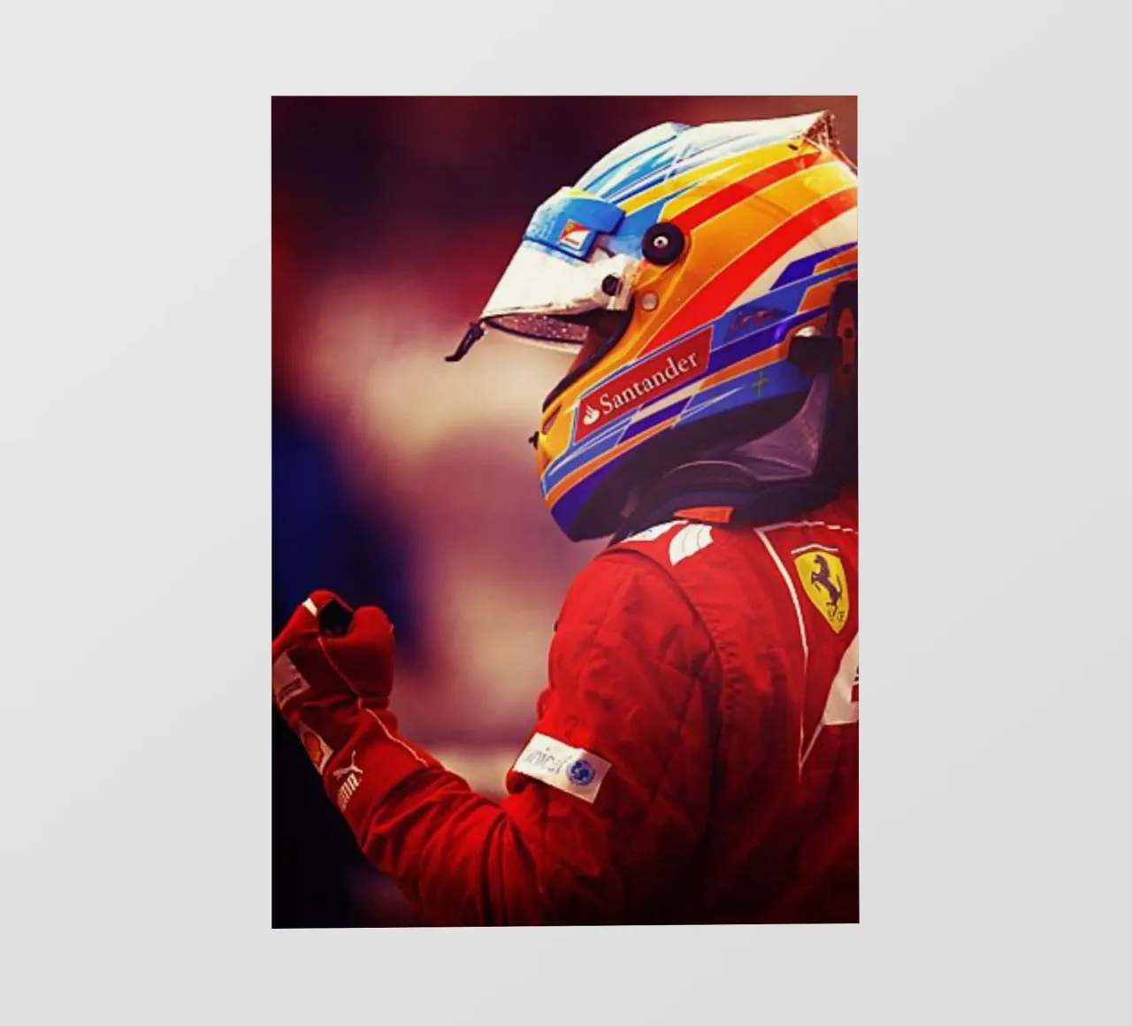 Fernando Alonso telo in pvc da Low poly art