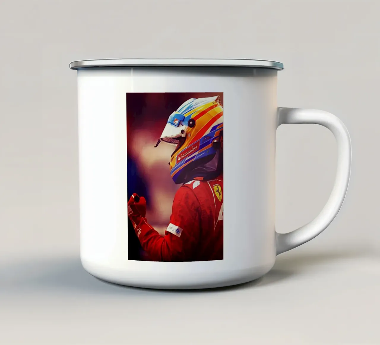 Fernando Alonso tazza in smalto da Low poly art