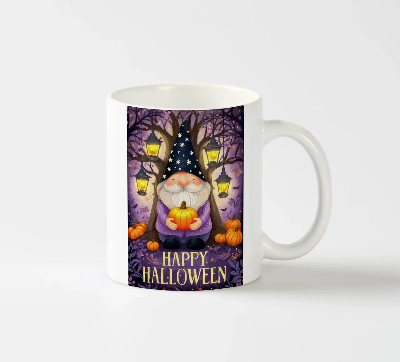 Gnomo e zucca di Halloween tazza in ceramica da Fleur de Lys