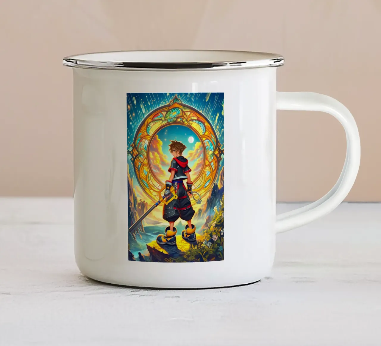 Sora Kingdom Hearts tazza in smalto da Fleur de Lys
