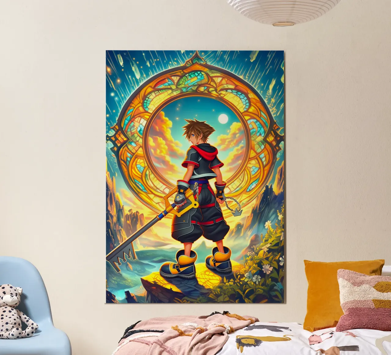 Sora Kingdom Hearts poster con telaio in plastica da Fleur de Lys