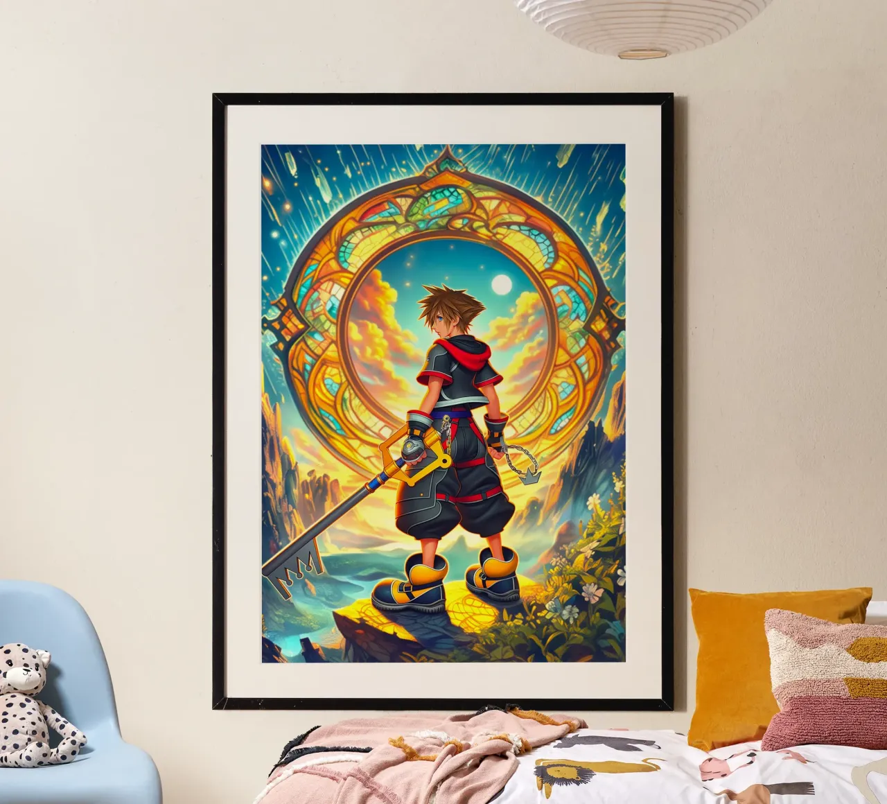 Sora Kingdom Hearts poster con telaio in plastica da Fleur de Lys