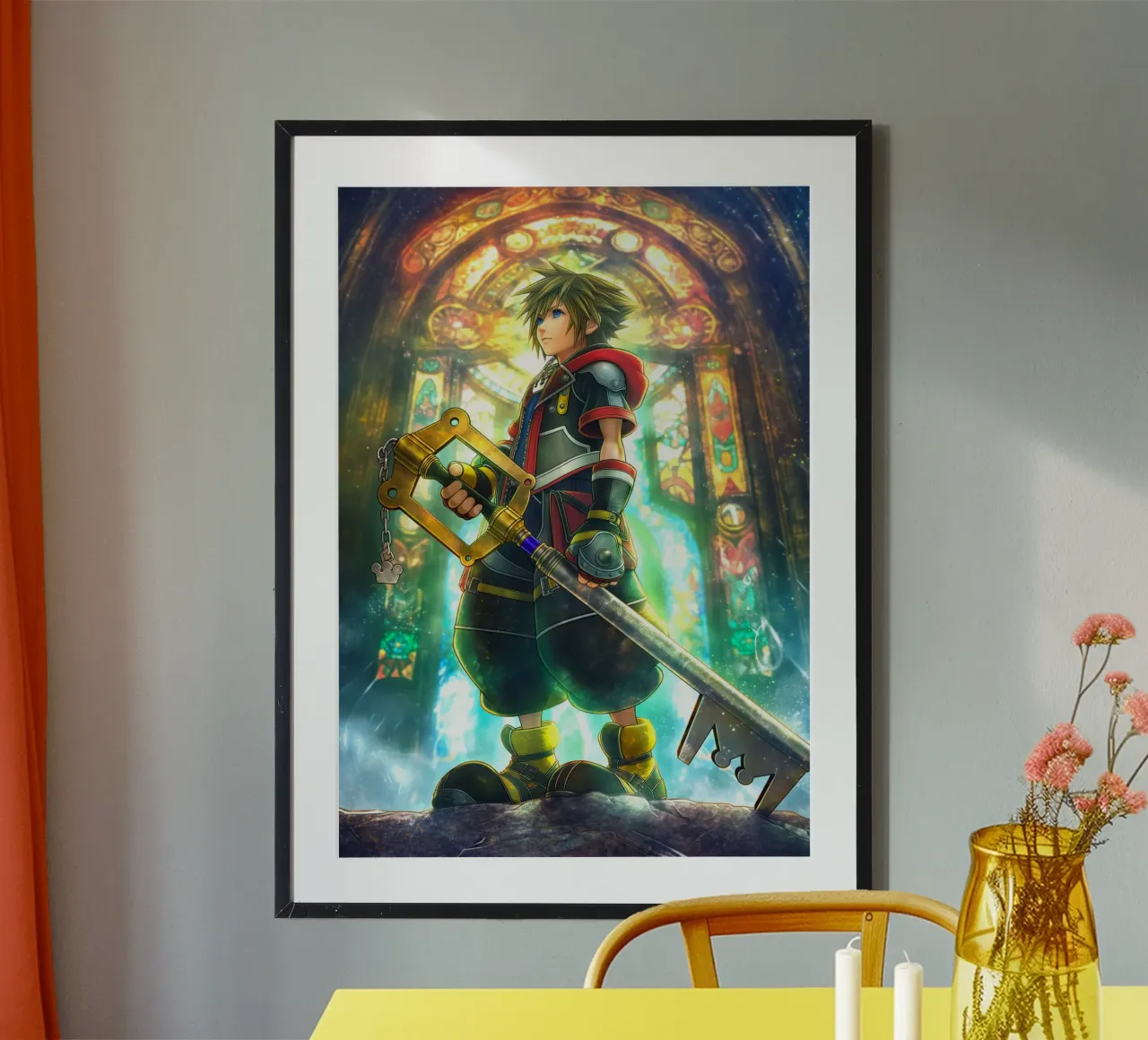 Sora Kingdom Hearts poster con telaio in plastica da Fleur de Lys