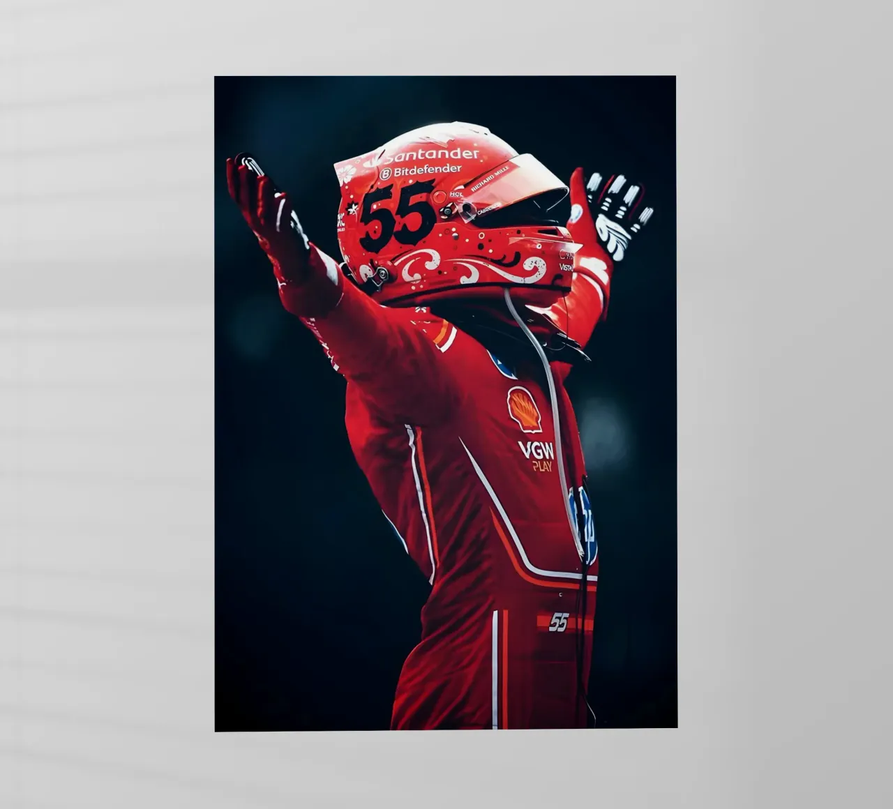Carlos Sainz Jr. pellicola backlit da Low poly art
